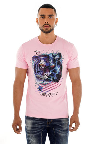 Men AVENUE GEORGE V PARIS Tiger Face T-Shirt