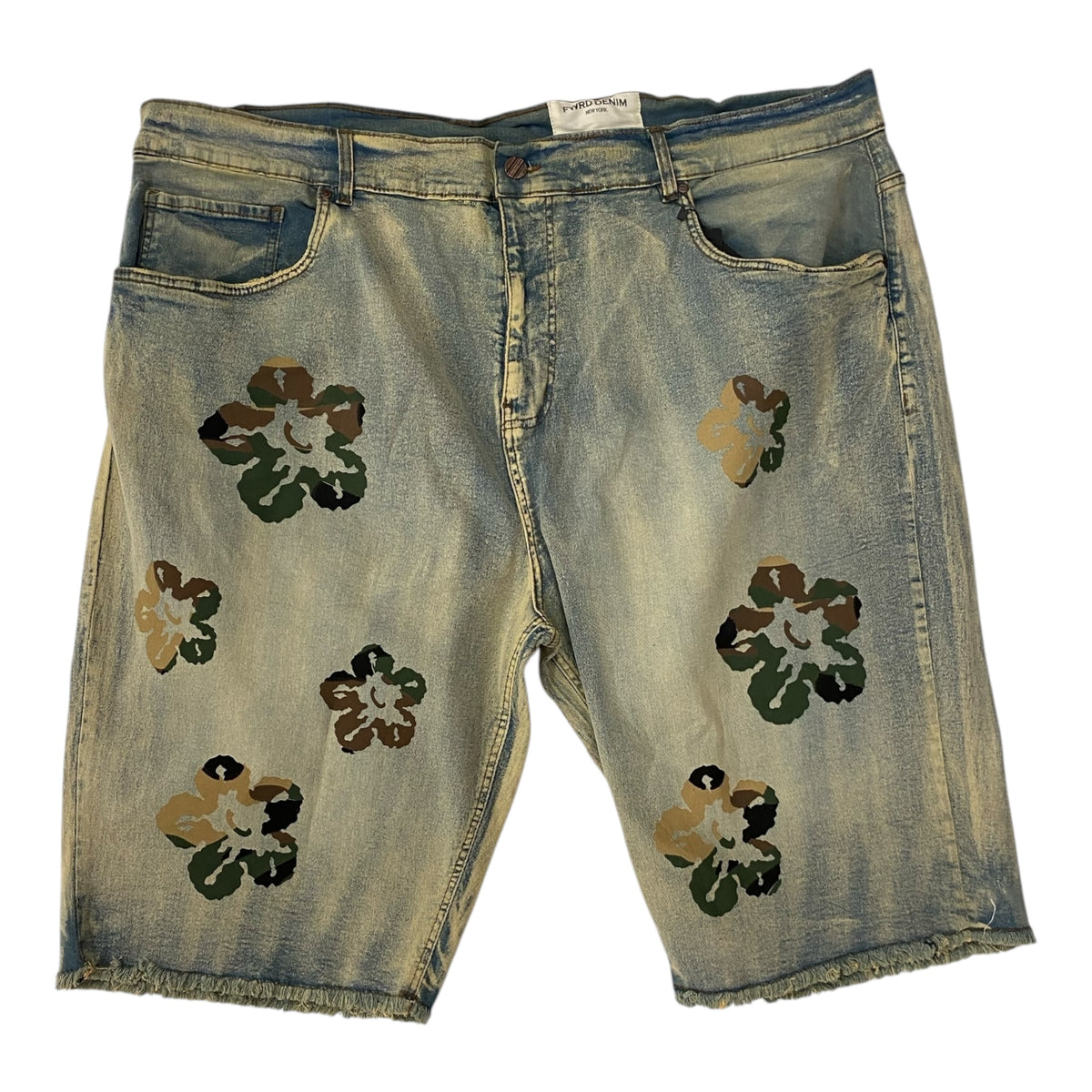 pothead diaries clothing Big Men FWRD DENIM & CO Flower Denim Shorts