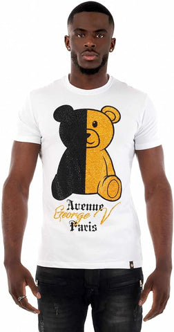 Men AVENUE GEORGE V PARIS Teddy Bear Bi Color T-Shirt