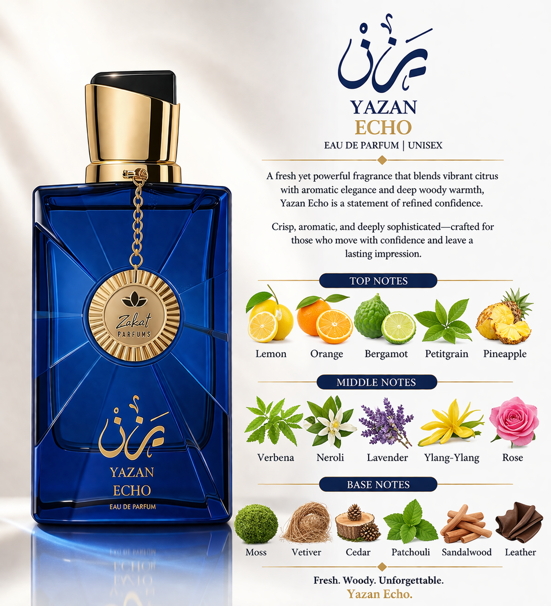 Yazan Echo By Zakat Eau De Parfum 100 ML (3.4 FL OZ) Unisex