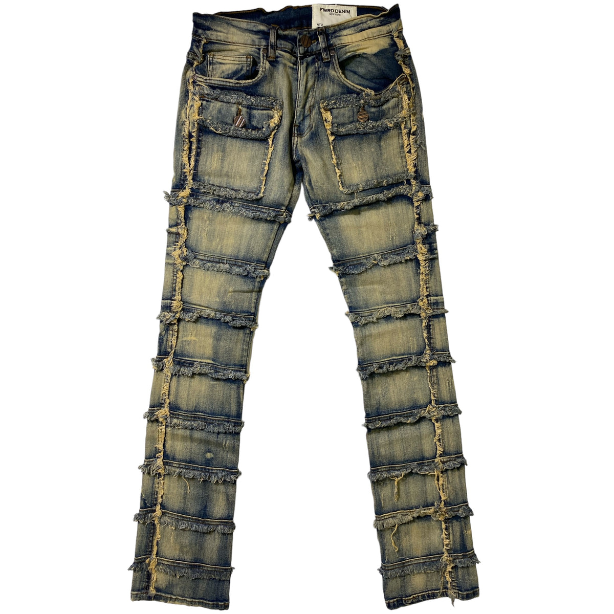 DARKRTPTS Patchwork Waxed Straight Denim Rick owens patchwork 