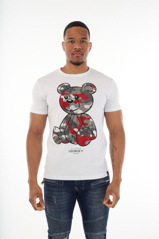 Men AVENUE GEORGE V PARIS Teddy Bear Camo T-Shirt