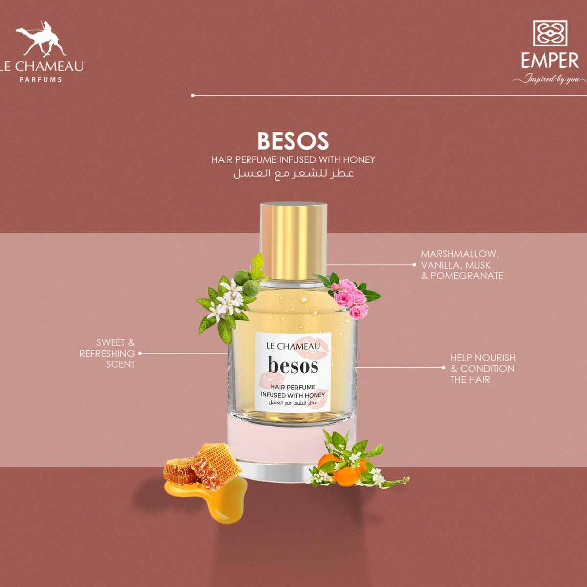 Besos Hair Perfume Infused With Honey By Le Chameau 1.7 Oz – Urban