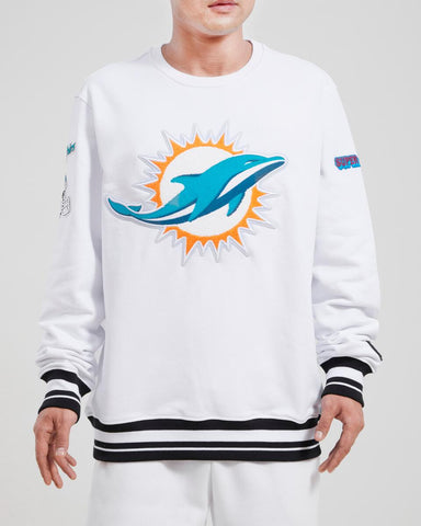 Men PRO STANDARD Miami Dolphins Mash Up Logo Crewneck Sweater