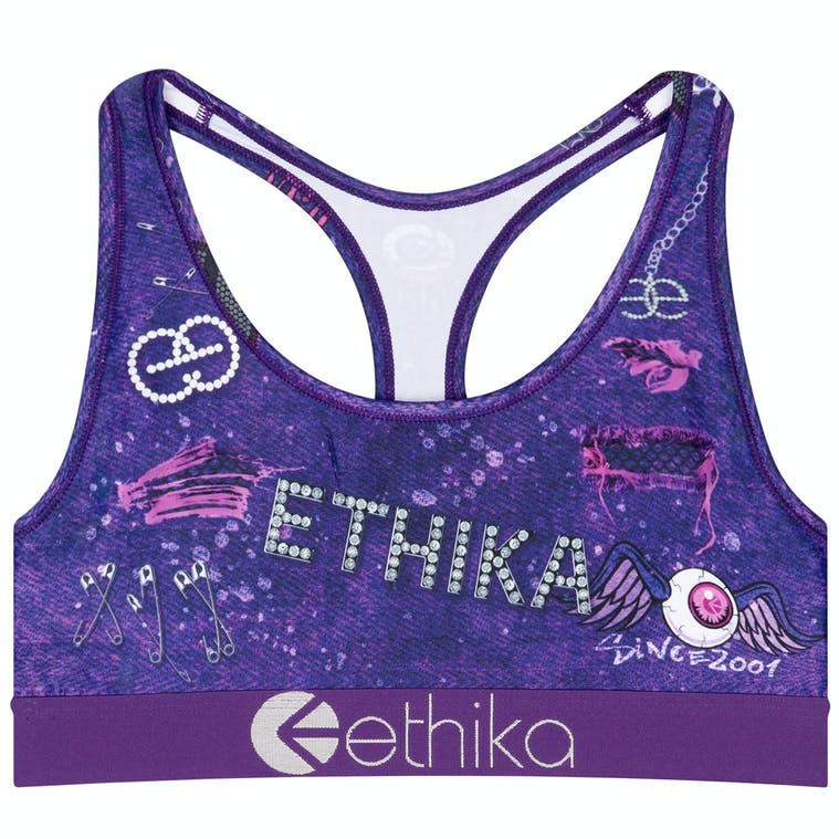 Los Angeles Lakers Ethika Women's Classic Sports Bra - Purple