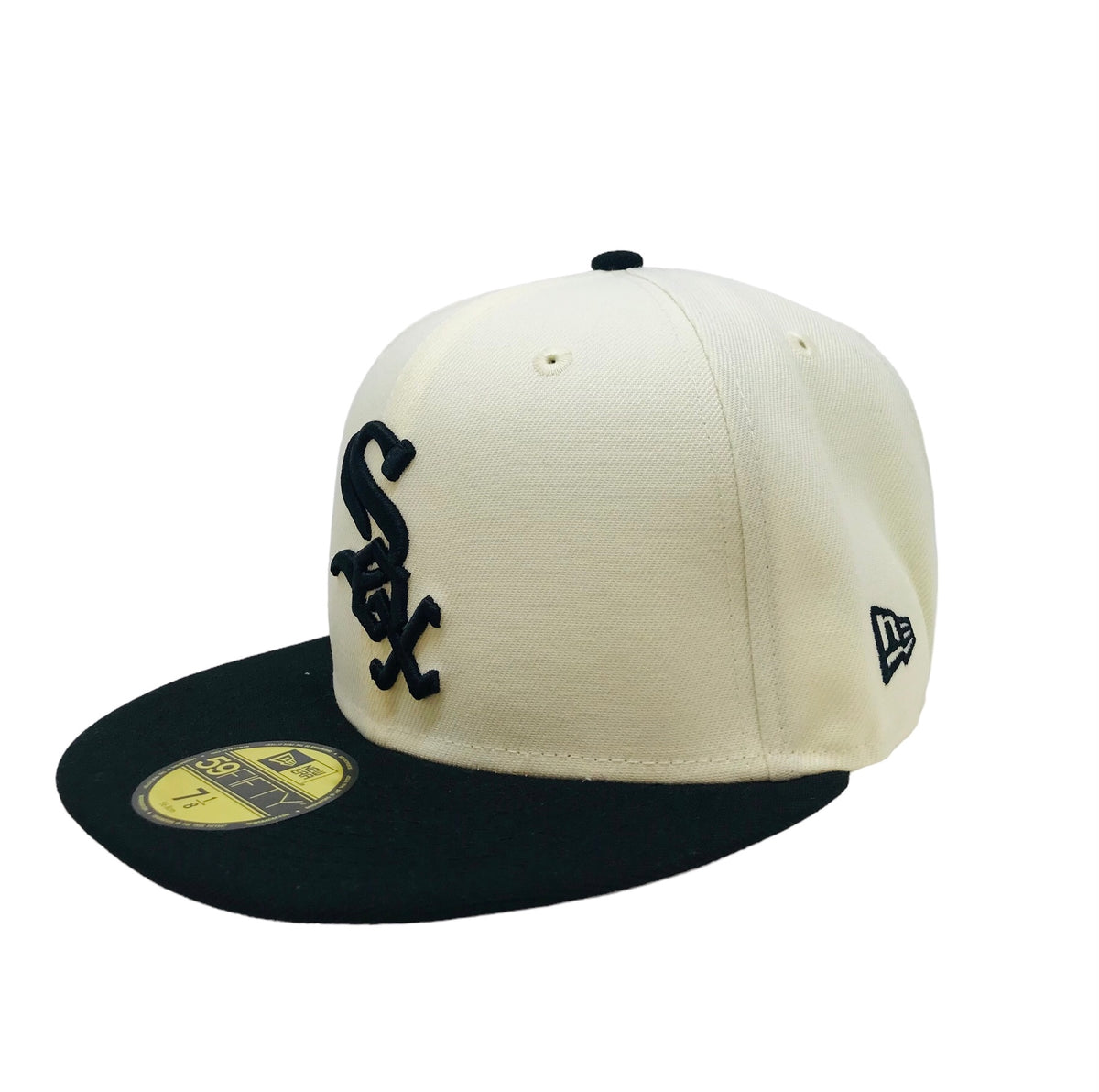 New Era Fitted White Sox Cream/Black 7 1/2