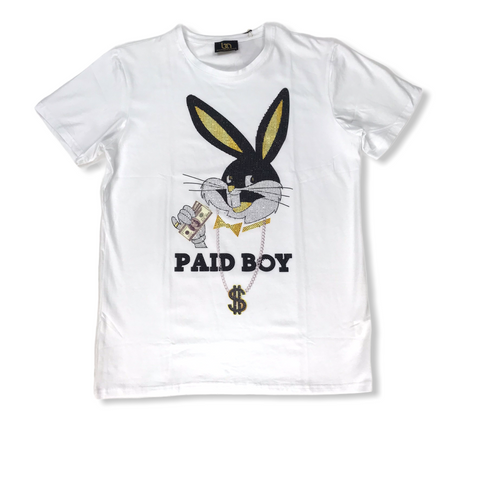 Men BOURGEOIS AVENUE Paid Boy Rhinestone T-shirt