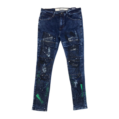 Men R3BEL Fashion Washed Denim Jeans