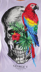 Men AVENUE GEORGE V PARIS Skull & Parrot T-Shirt