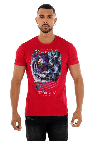 Men AVENUE GEORGE V PARIS Tiger Face T-Shirt