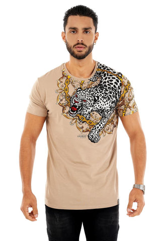 Men AVENUE GEORGE V PARIS Side Leopard T-Shirt