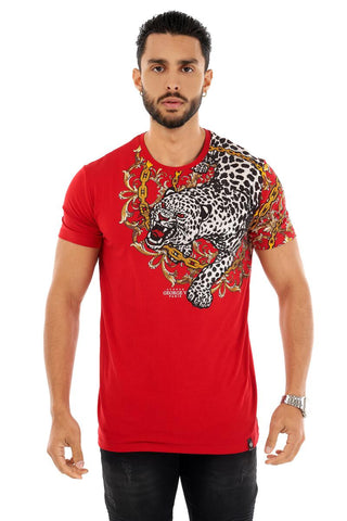 Men AVENUE GEORGE V PARIS Side Leopard T-Shirt
