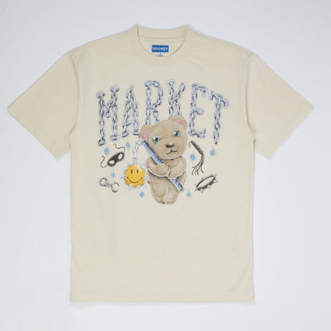 Men MARKET Soft Core Bear Q/3 Fall 23 Screen Printed T-Shirt