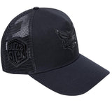 Men PRO STANDARD Charlotte Hornets Blackout Classic Pinch Front Trucker Hat