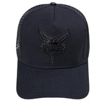 Men PRO STANDARD Charlotte Hornets Blackout Classic Pinch Front Trucker Hat