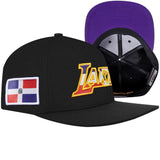 Men PRO STANDARD Los Angeles Lakers Dominican Republic Wordmark Snapback Hat