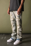 Men GFTD LA Flare Shreds Fit Stacked Jeans
