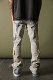 Men GFTD LA Flare Shreds Fit Stacked Jeans