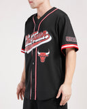 Men PRO STANDARD Chicago Bulls Script Tail Mesh Button Down Shirt