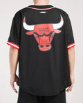 Men PRO STANDARD Chicago Bulls Script Tail Mesh Button Down Shirt