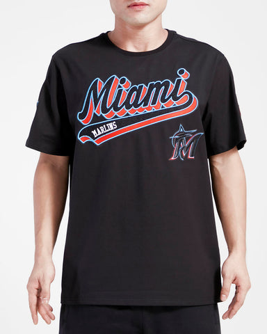 Men PRO STANDARD Miami Marlins Script Tail SJ T-Shirt