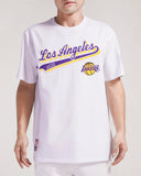 Men PRO STANDARD Los Angeles Lakers Script Tail SJ T-Shirt