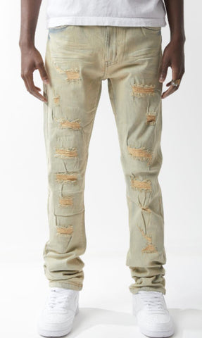 Men URBAN BEAST Denim Stacked Pants