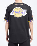 Men PRO STANDARD Los Angeles Lakers Script Tail Mesh Button Down Shirt