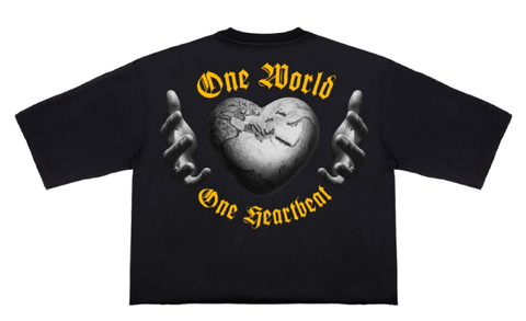 Men ROKU STUDIO One World Drop Shoulder Cropped T-Shirts
