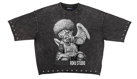 Men ROKU STUDIO Enzyme Washed Kid Angel Cropped T-Shirts
