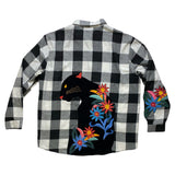 Men ROKU STUDIO Flower L/SLV Plaid Shirt