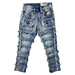 Little Kids FWRD DENIM CO. Patchwork True Stacked Denim Jeans