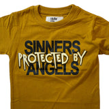 Little Kids EVOLUTION IN DESIGN Sinners Protected  By Angels T-Shirt