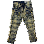 Little Kids FWRD DENIM CO. Patchwork True Stacked Denim Jeans