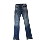 Men JORDAN CRAIG Shreds On Knees Stacked Denim Jean