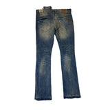 Men JORDAN CRAIG Shreds On Knees Stacked Denim Jean