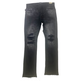 Men JORDAN CRAIG Shreds On Knees Stacked Denim Jean