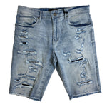 Men JORDAN CRAIG Denim W Shreds Shorts