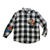 Men ROKU STUDIO Flower L/SLV Plaid Shirt