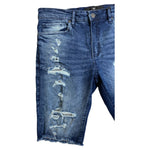 Men JORDAN CRAIG Denim W Shreds Shorts