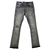Men DENIMICITY Rip N Repair With Stones Denim Stacked Jeans