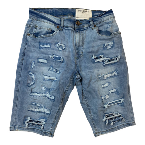 Men 2121 DESIGN Fractured Denim Short