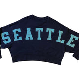 Women PRO STANDARD Seattle Kraken Crop Crewneck Sweater