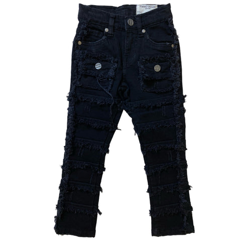 Little Kids FWRD DENIM CO. Patchwork True Stacked Denim Jeans