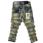 Little Kids FWRD DENIM CO. Patchwork True Stacked Denim Jeans