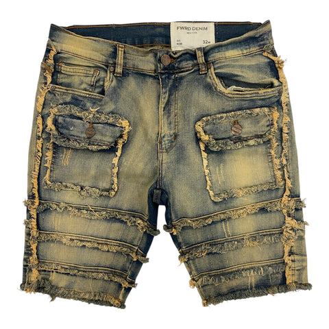 Men's FWRD DENIM Patchwork Short
