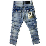 Little Kids FWRD DENIM CO. Patchwork True Stacked Denim Jeans