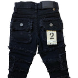 Little Kids FWRD DENIM CO. Patchwork True Stacked Denim Jeans