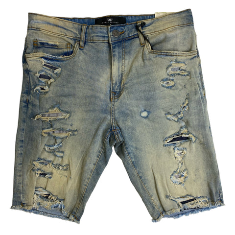 Men JORDAN CRAIG Denim W Shreds Shorts