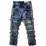 Little Kids FWRD DENIM CO. Patchwork True Stacked Denim Jeans